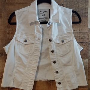 Silver Jeans white demin vest